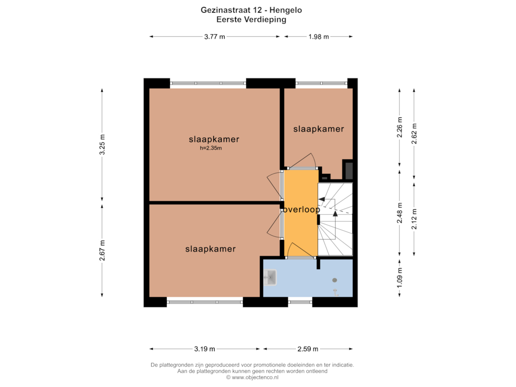 Bekijk plattegrond van EERSTE VERDIEPING van Gezinastraat 12