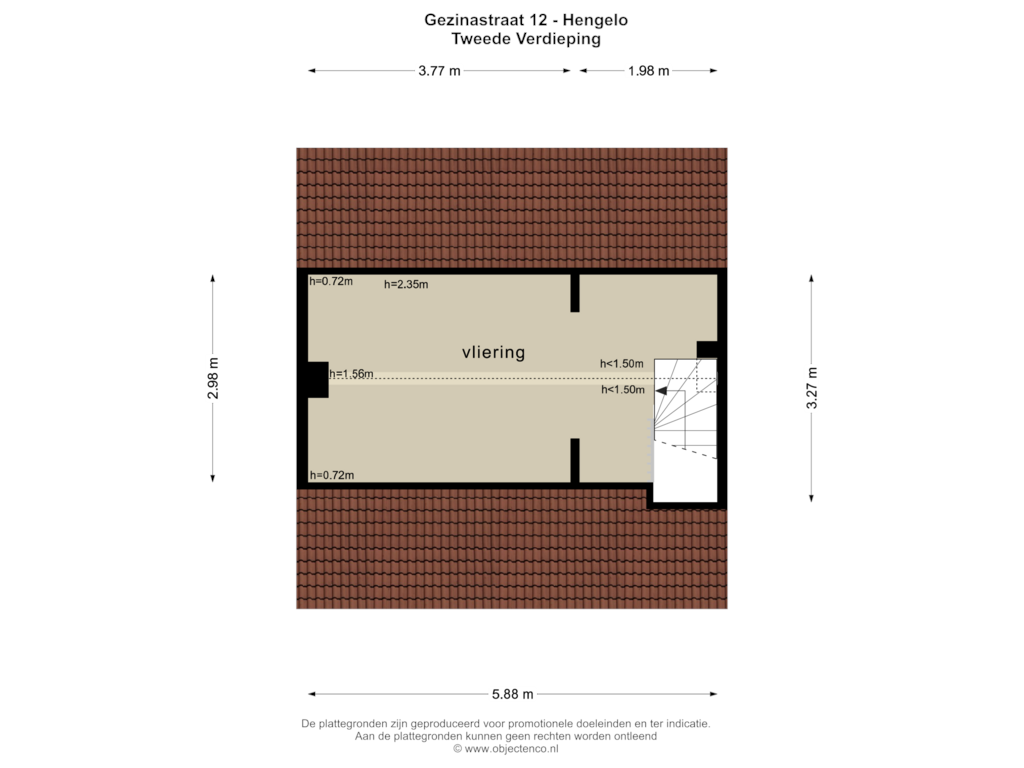 Bekijk plattegrond van TWEEDE VERDIEPING van Gezinastraat 12