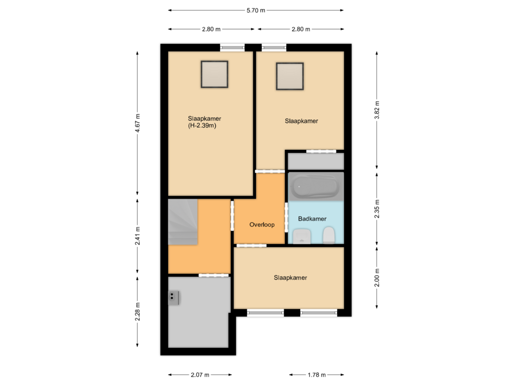 View floorplan of Eerste verdieping of Steenuil 17