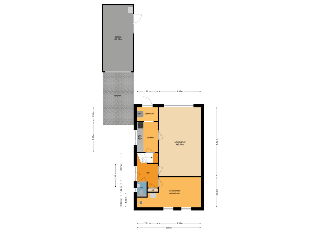 View floorplan of Begane grond of Emmerikseweg 9