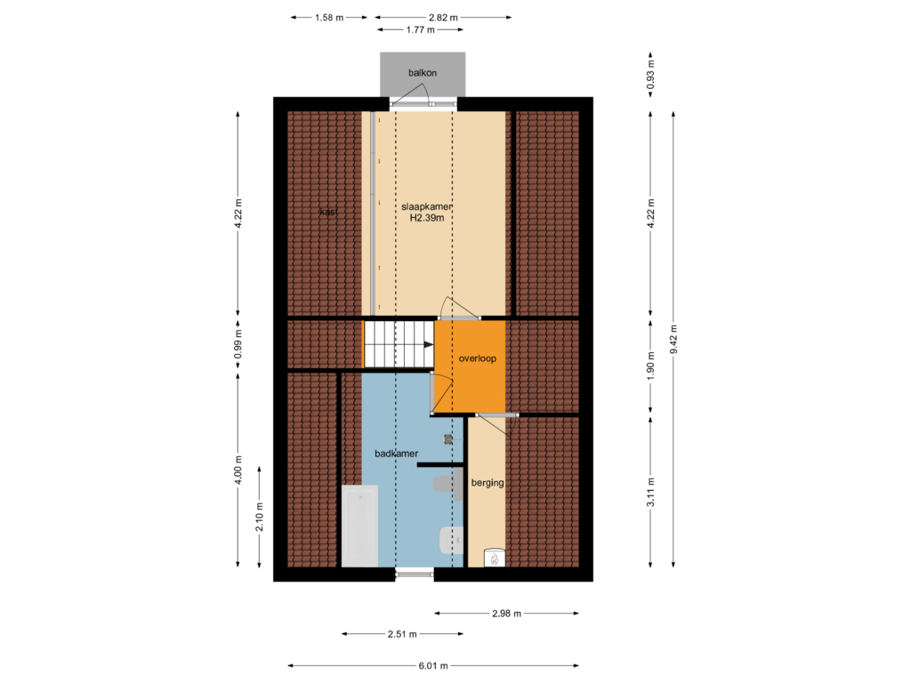 View floorplan of Eerste verdieping of Emmerikseweg 9