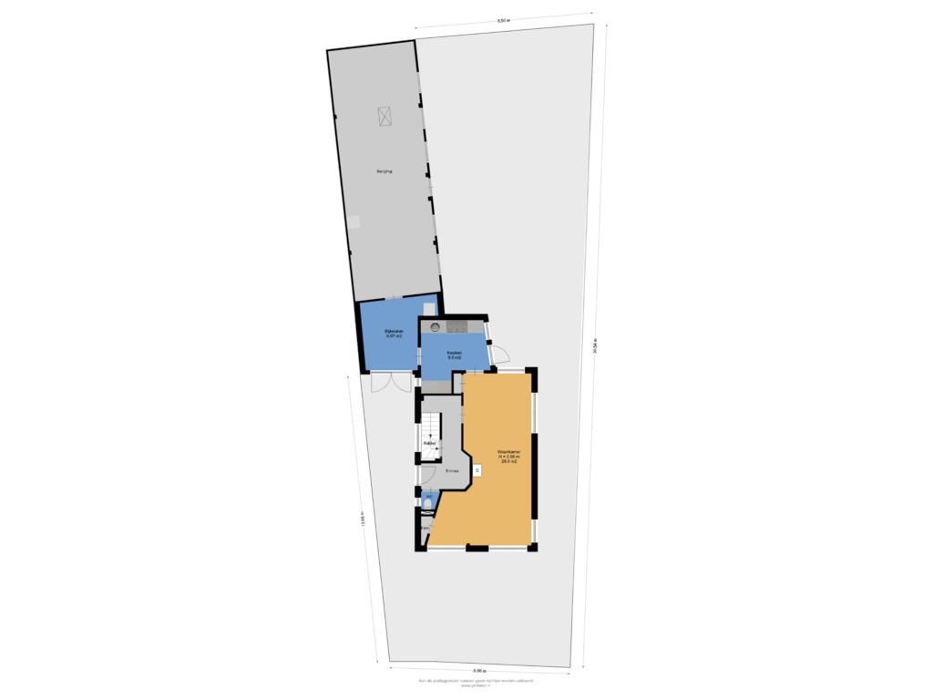 Bekijk plattegrond van Begane Grond Met kavel van Eikenlaan 64