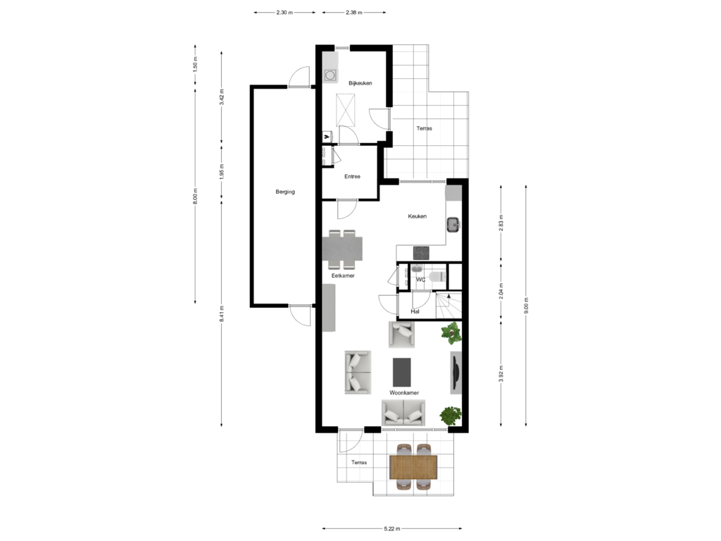 Bekijk plattegrond van Gelijkvloers van Oostercluft 147