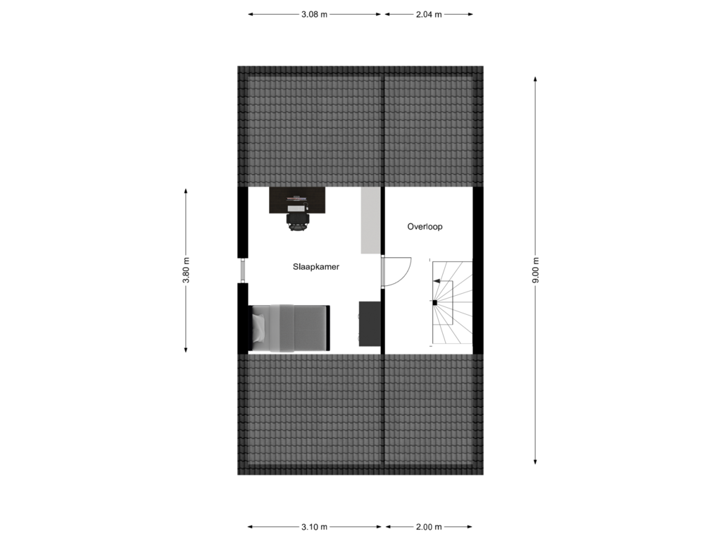 Bekijk plattegrond van 2de verdieping van Oostercluft 147