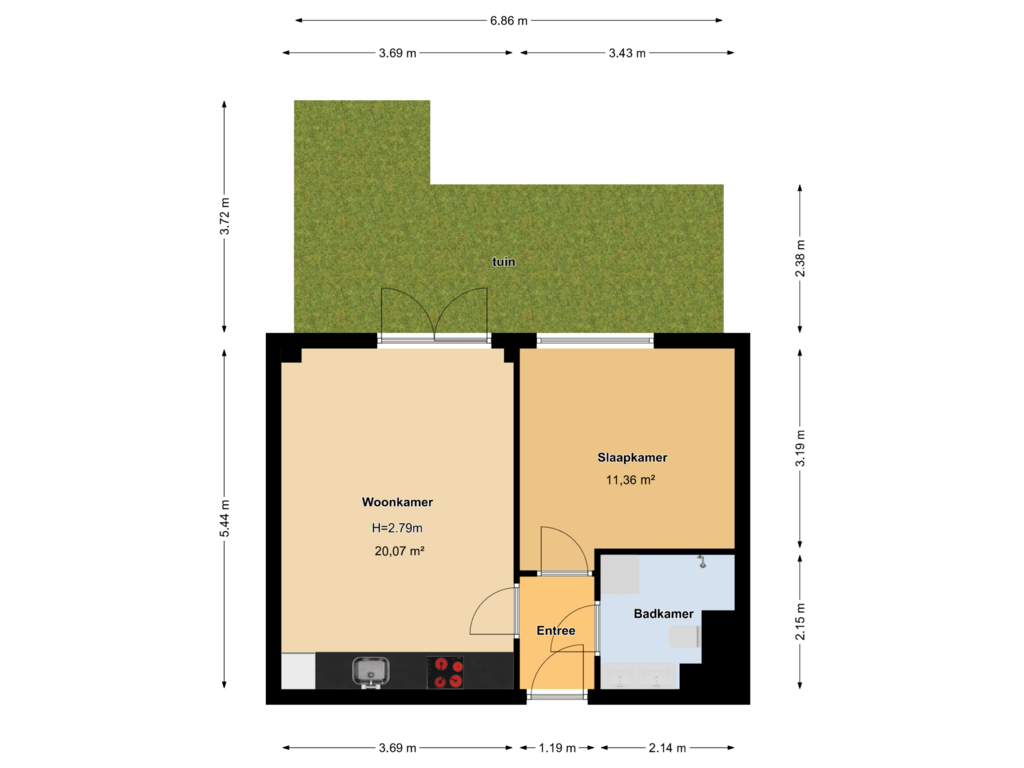 Bekijk plattegrond van Perceel van Rietgors 1-8