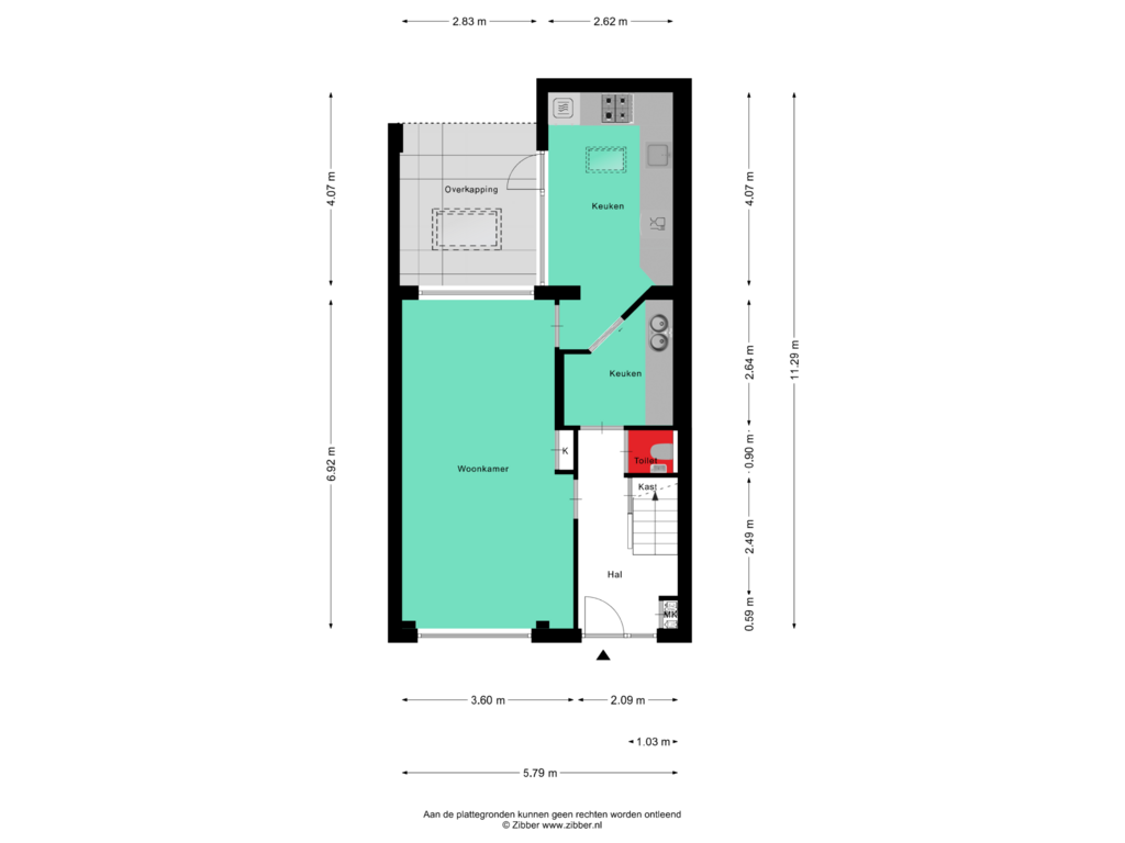 Bekijk plattegrond van Begane grond van Hoornstraat 22