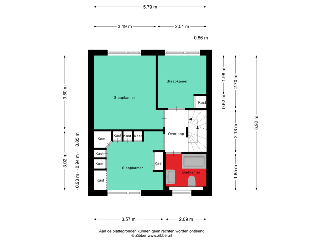 Bekijk plattegrond van Eerste verdieping van Hoornstraat 22