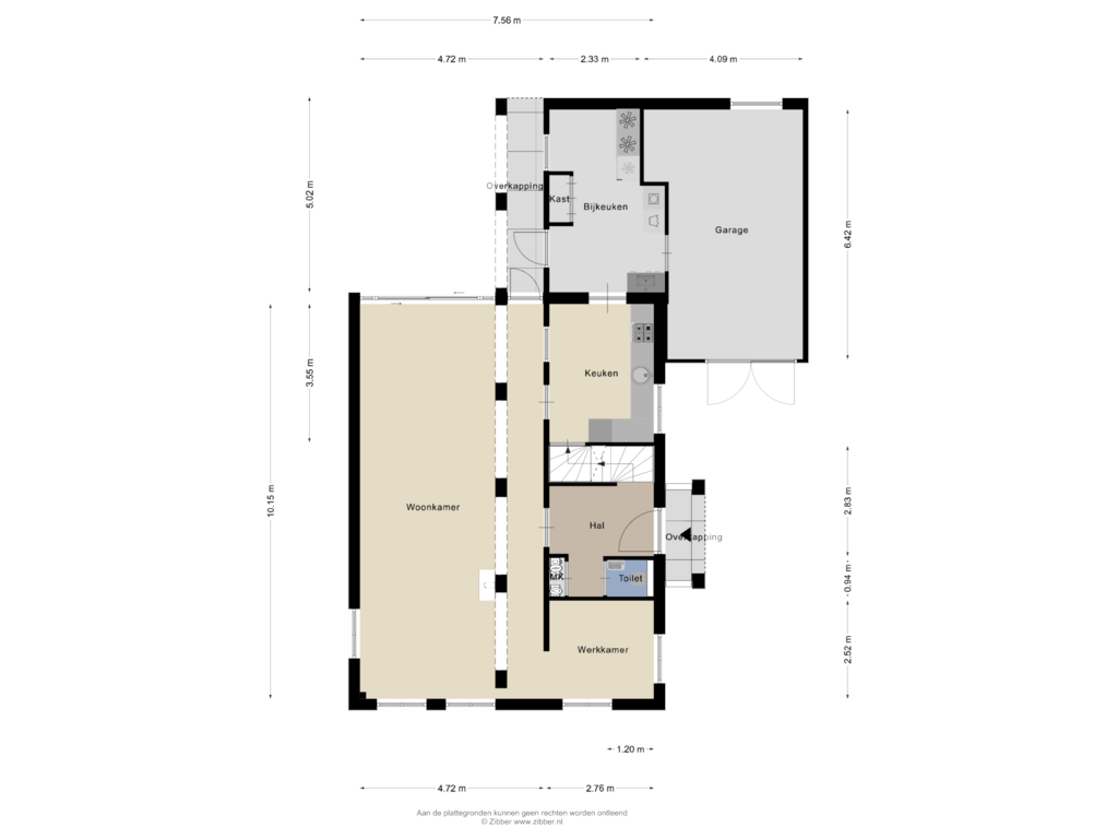 Bekijk plattegrond van Begane Grond van Heer en Beekstraat 21-B