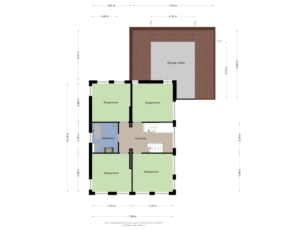 Bekijk plattegrond van Eerste Verdieping van Heer en Beekstraat 21-B