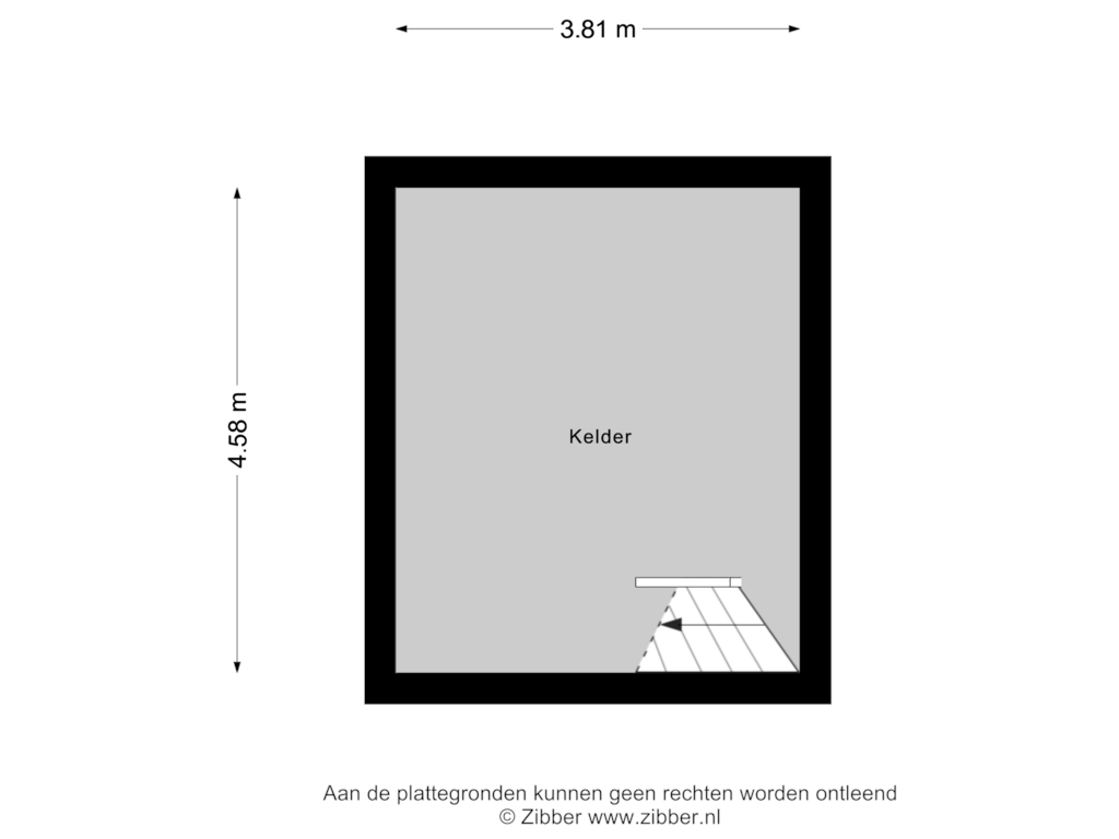 Bekijk plattegrond van Kelder van Heer en Beekstraat 21-B