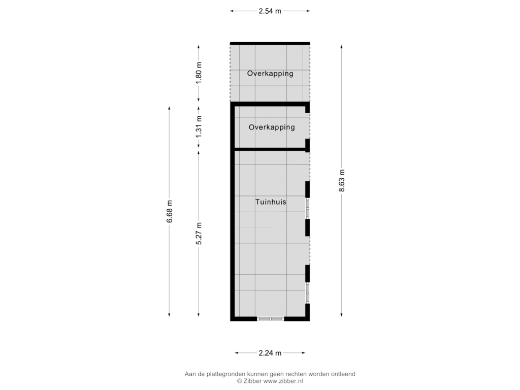 Bekijk plattegrond van Overkapping van Heer en Beekstraat 21-B