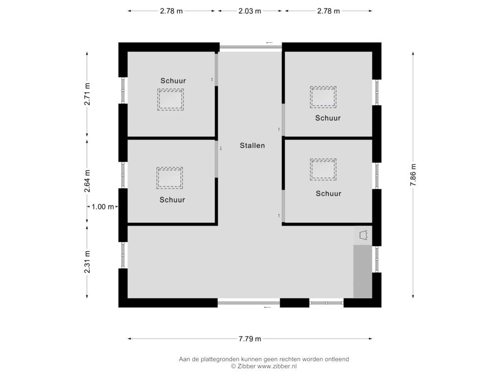 Bekijk plattegrond van Schuur van Heer en Beekstraat 21-B