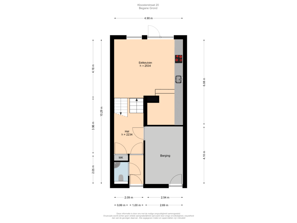 View floorplan of Begane Grond of Kloosterstraat 20