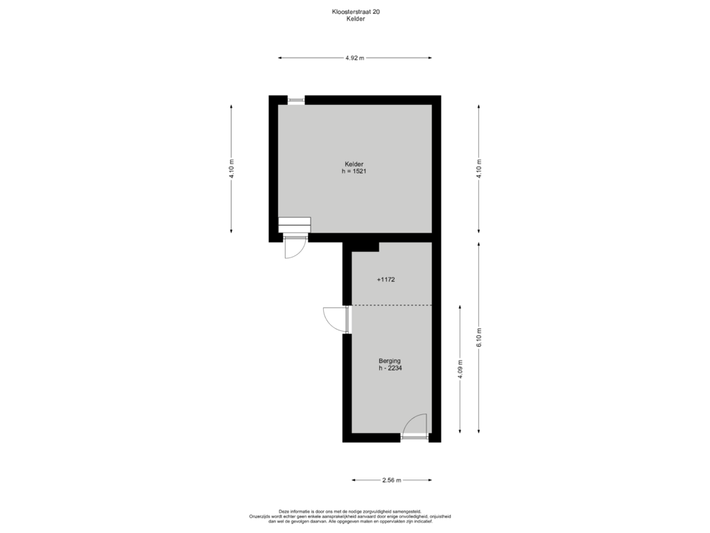 View floorplan of Kelder of Kloosterstraat 20