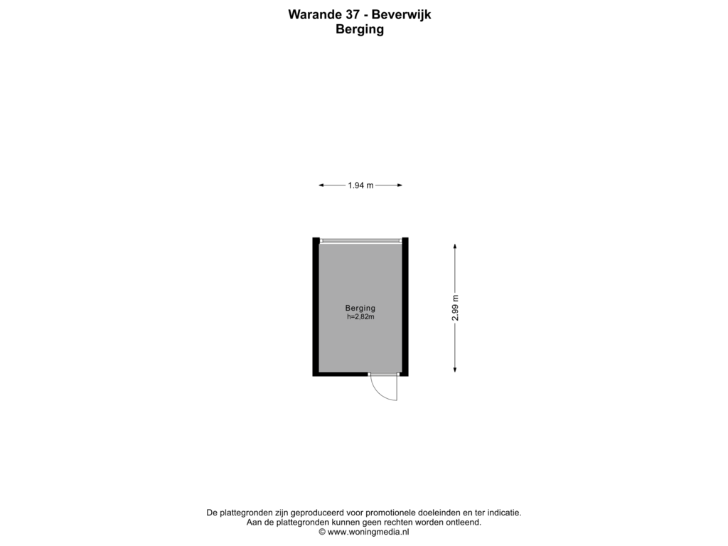 Bekijk plattegrond van Berging van Warande 37