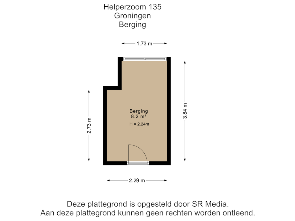 Bekijk plattegrond van Berging van Helperzoom 135