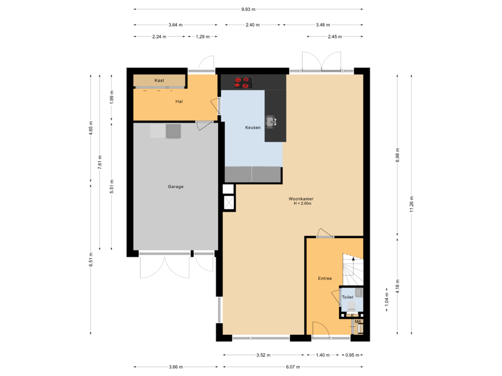 Bekijk plattegrond van Begane grond van De Goorns 8