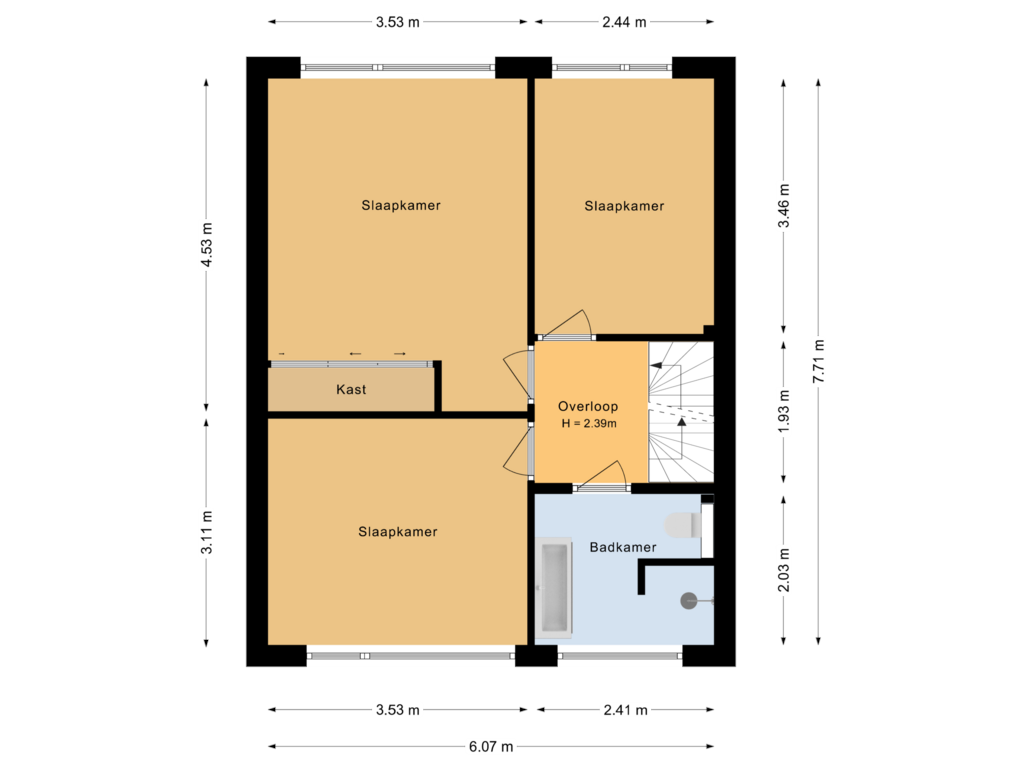 Bekijk plattegrond van Eerste verdieping van De Goorns 8