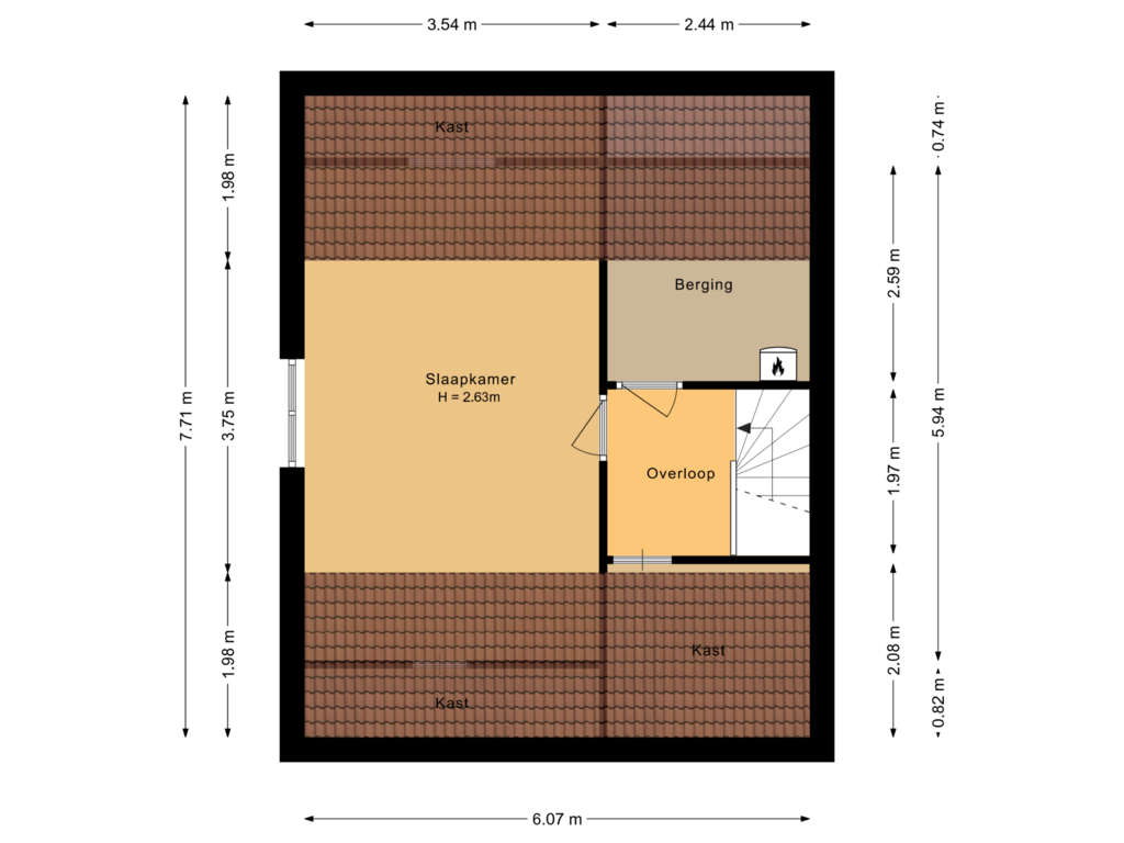 Bekijk plattegrond van Tweede verdieping van De Goorns 8