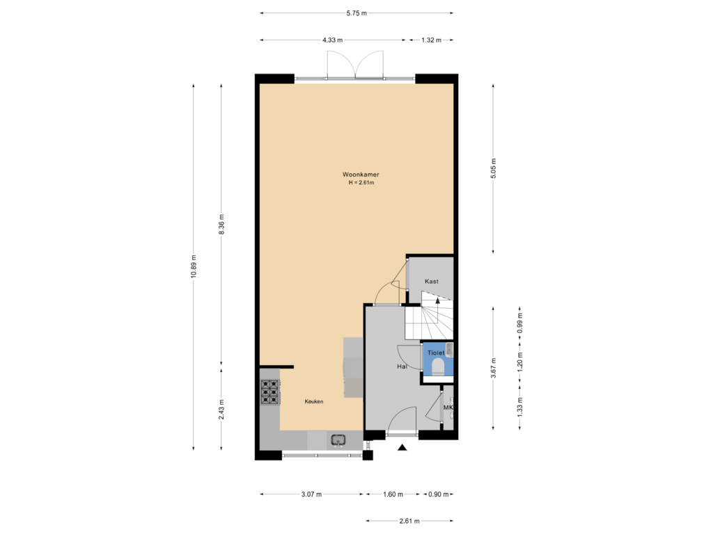 Bekijk plattegrond van Begane grond van Grijpestijnhof 41