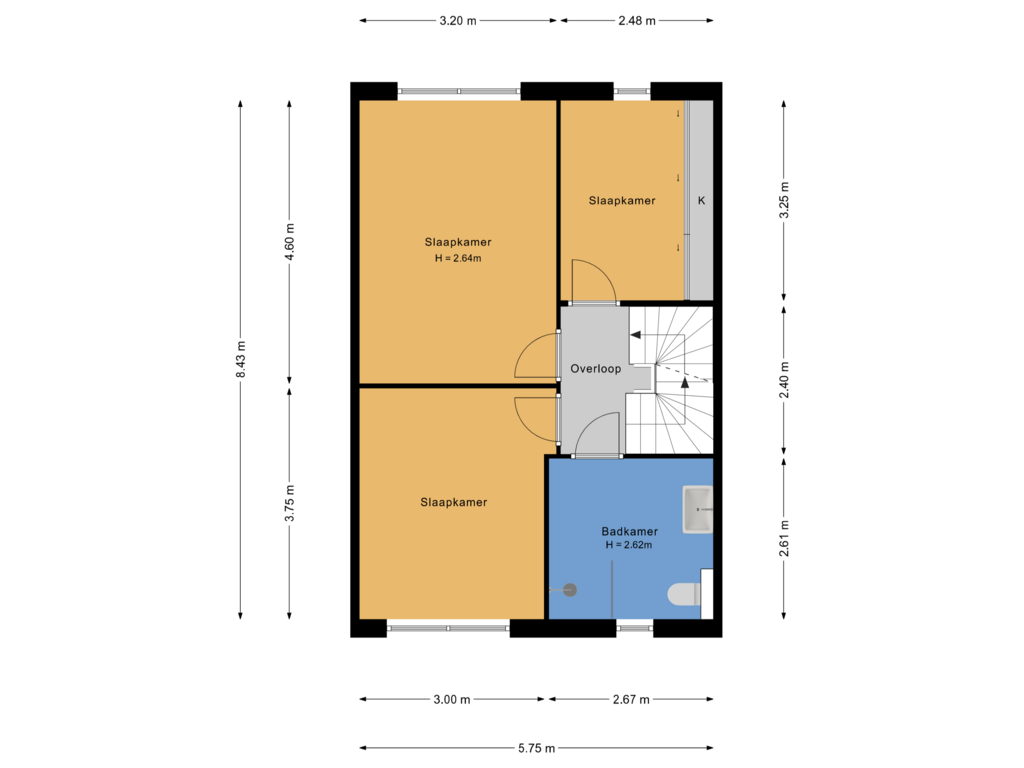 Bekijk plattegrond van 1e verdieping van Grijpestijnhof 41