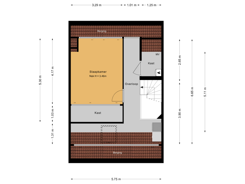 Bekijk plattegrond van 2e verdieping van Grijpestijnhof 41