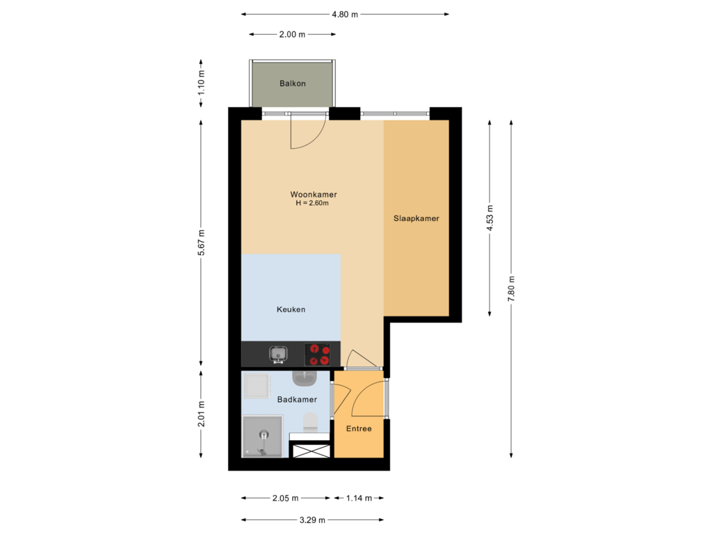 Bekijk plattegrond van Appartement van Trojestraat 51