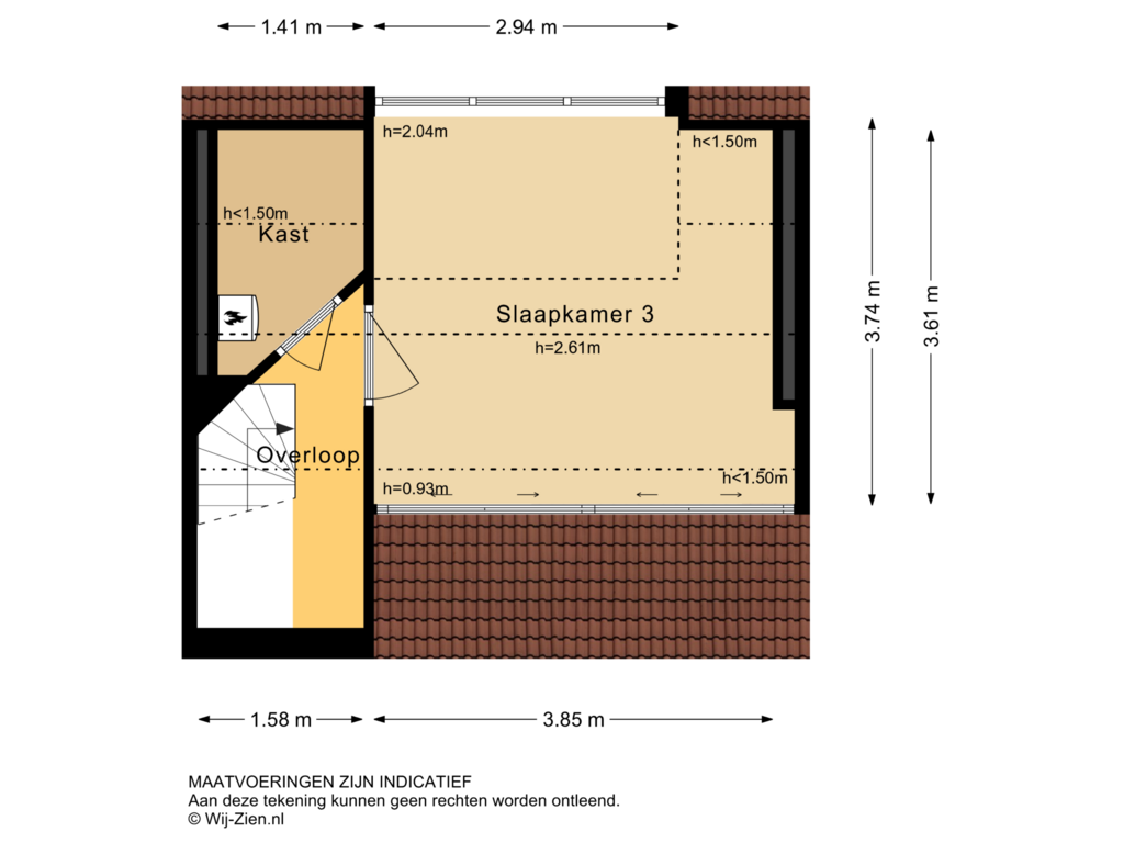 Bekijk plattegrond van DERDE VERDIEPING van Lisbloemstraat 74-B