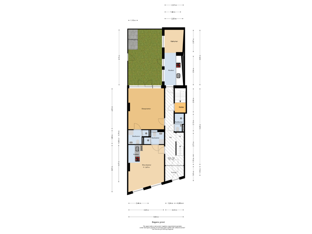 Bekijk plattegrond van Begane grond van Spaarne 98