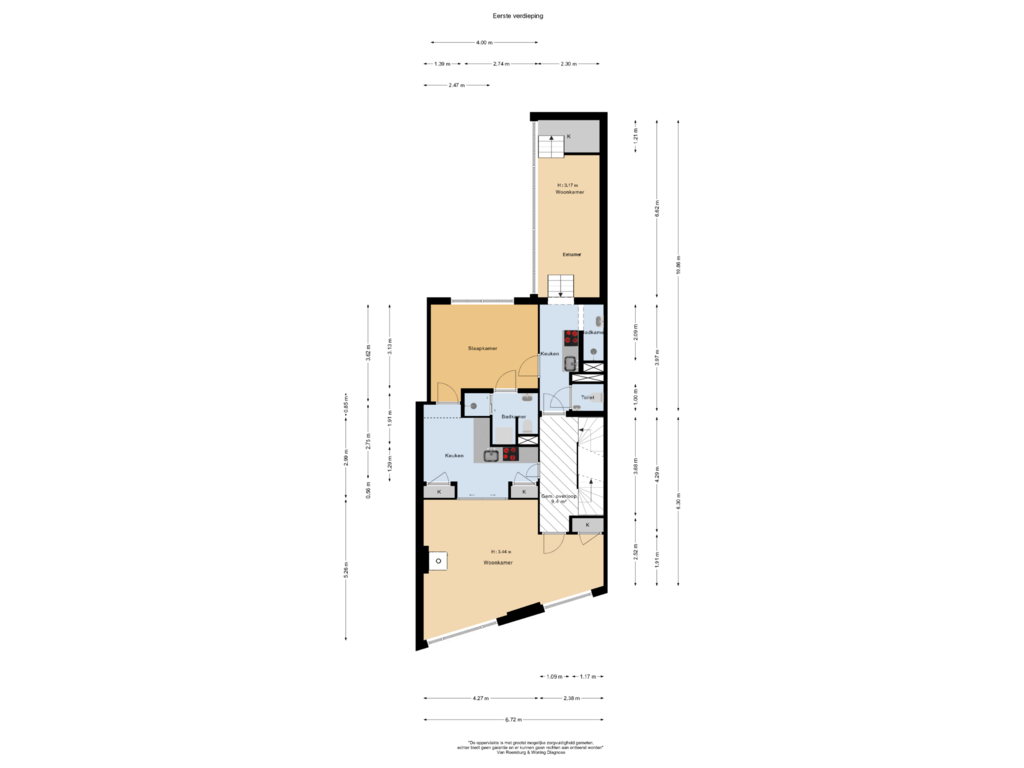 Bekijk plattegrond van Eerste verdieping van Spaarne 98