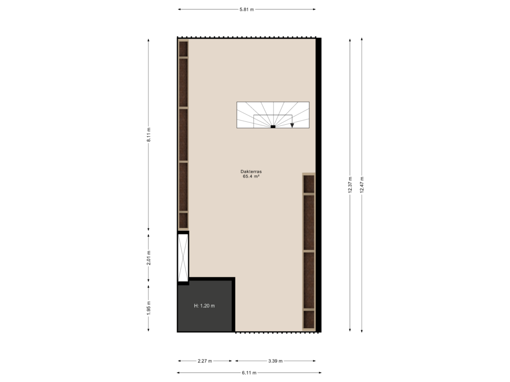 View floorplan of Dakterras of Willem Parelstraat 36