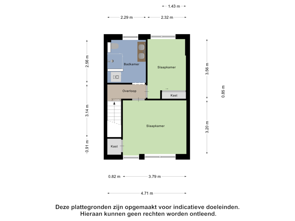 Bekijk plattegrond van Eerste Verdieping van Byzantiumstraat 69