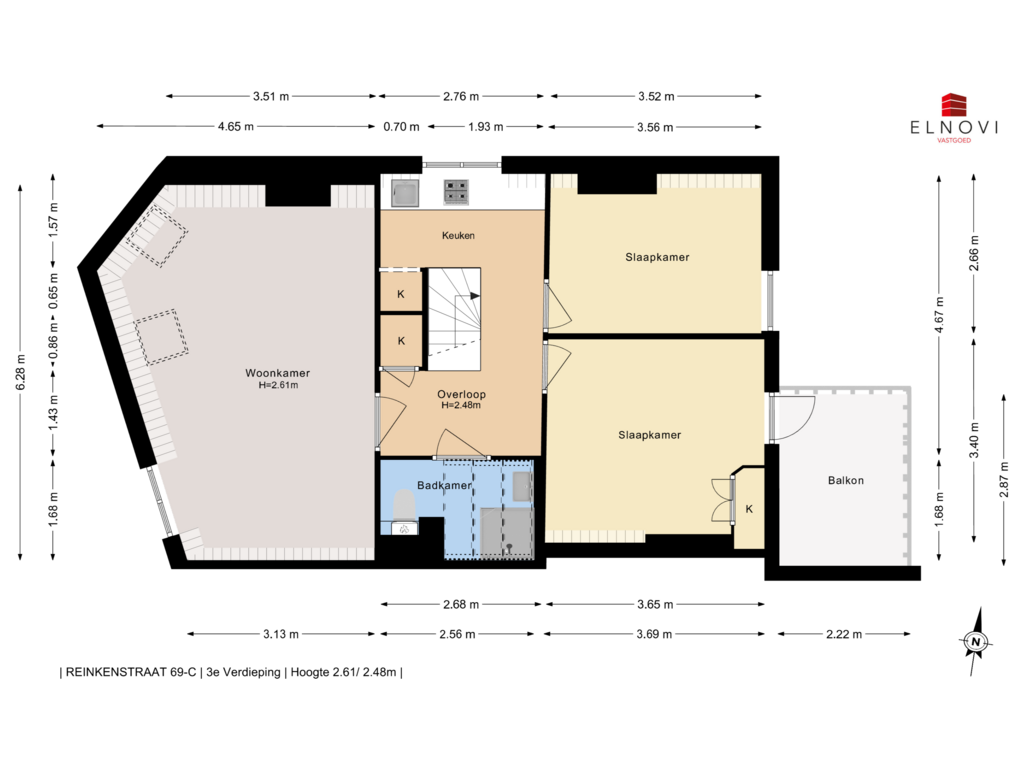 Bekijk plattegrond van First floor van Reinkenstraat 69-C