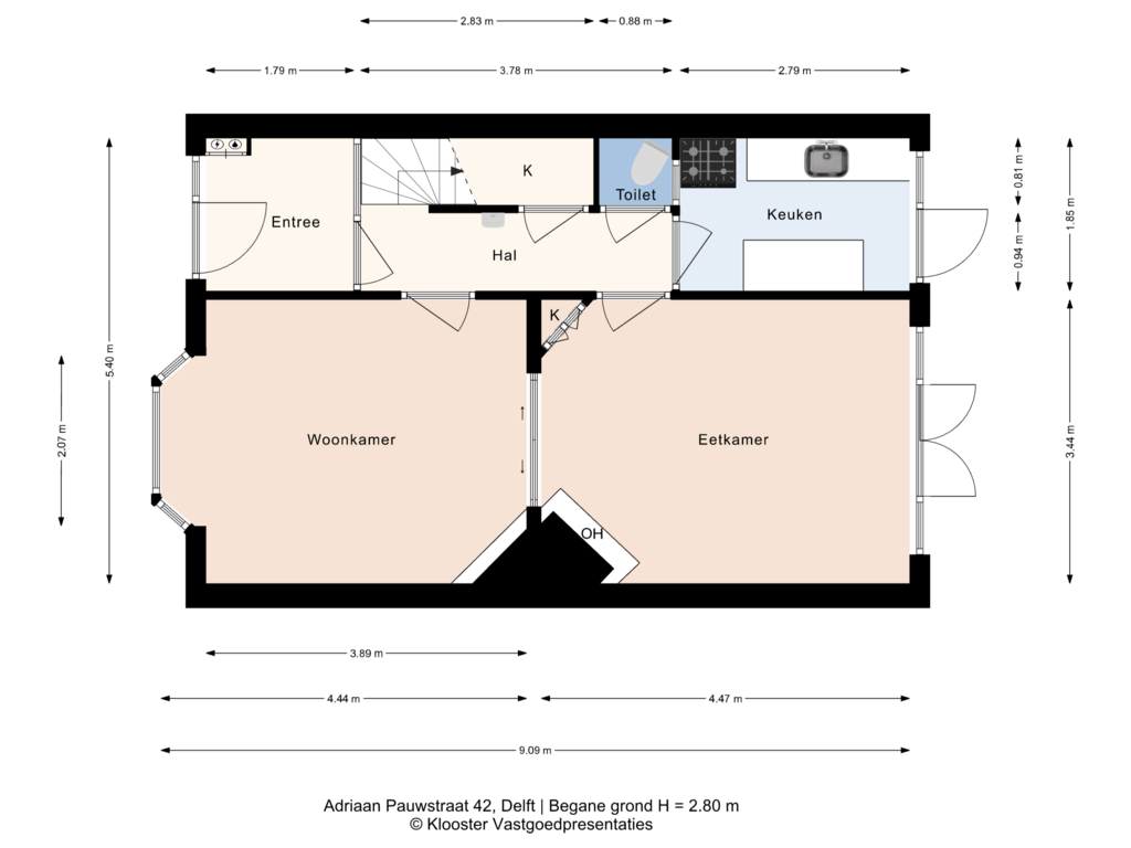 Bekijk plattegrond van Begane grond van Adriaan Pauwstraat 42