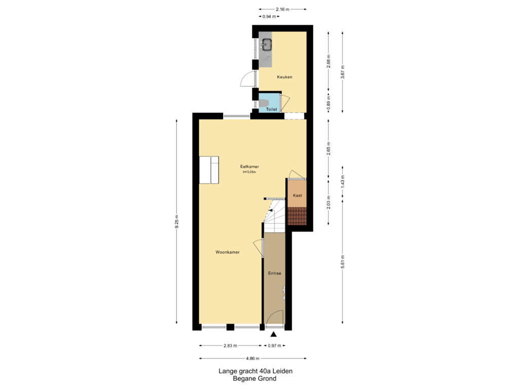 View floorplan of Begane Grond of Langegracht 40-A