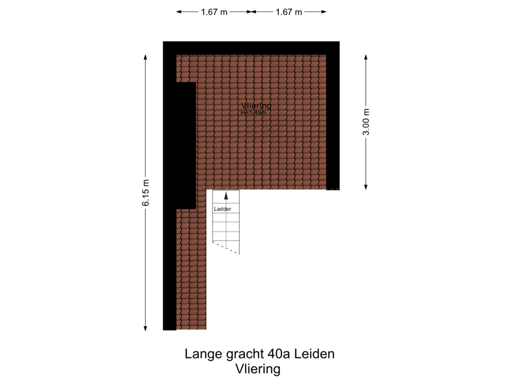 View floorplan of Vliering of Langegracht 40-A