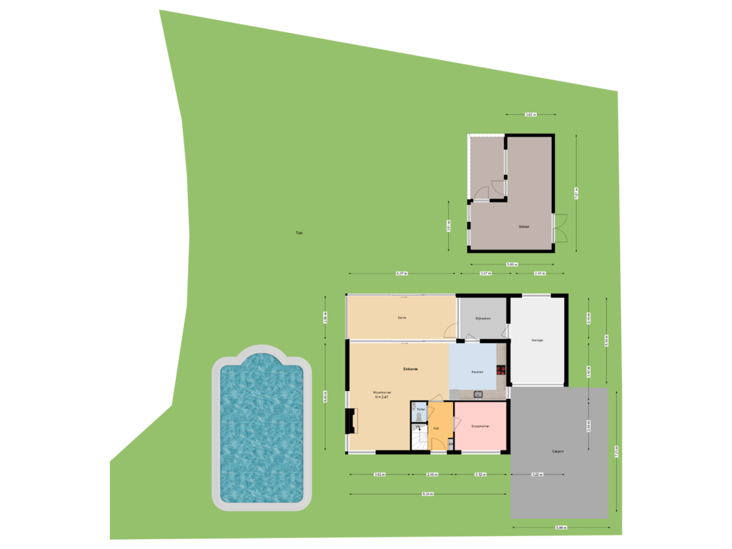 Bekijk plattegrond van perceel van Kastanjelaan 34