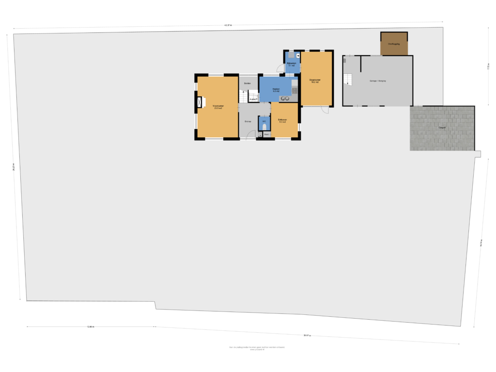 Bekijk plattegrond van Begane Grond Met Kavel van Petersteeg 1