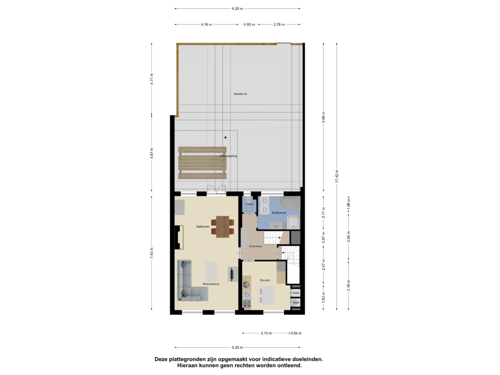 View floorplan of Eerste verdieping of Herenstraat 41-A