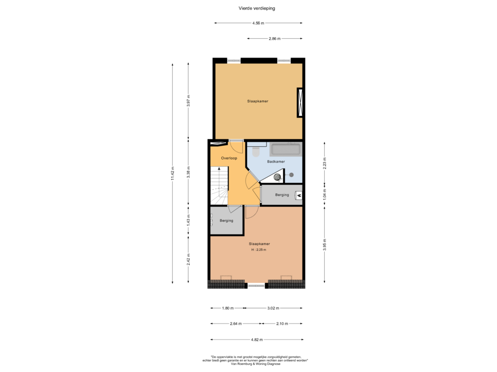 Bekijk plattegrond van Vierde verdieping van Jacob van Lennepkade 117-2