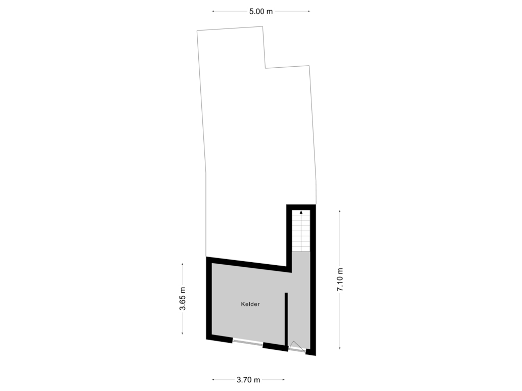 View floorplan of Souterrain of Kruisstraat 6