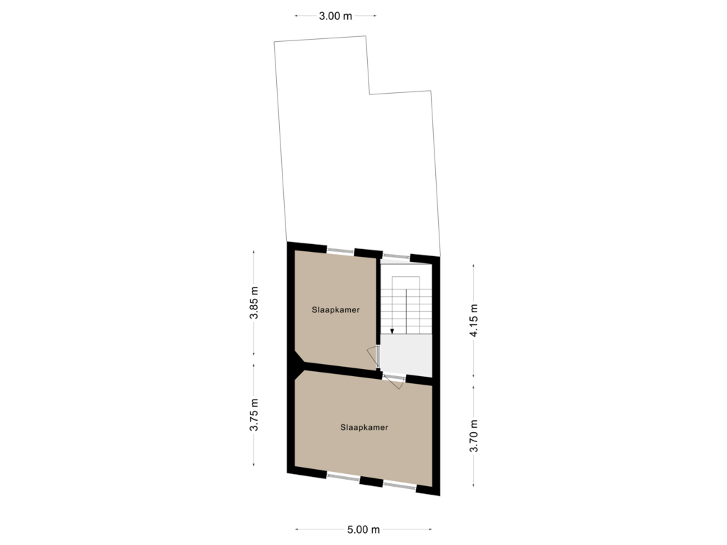 View floorplan of Verdieping 1 of Kruisstraat 6