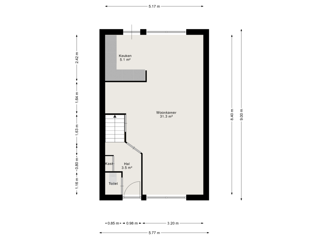 Bekijk plattegrond van Begane grond van Rietveldstraat 47