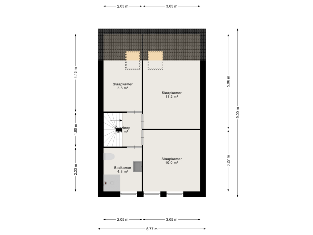 Bekijk plattegrond van 1e verdieping van Rietveldstraat 47