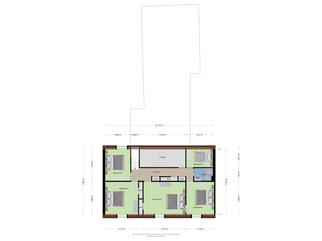 Bekijk plattegrond van Eerste Verdieping van Dorpstraat 17