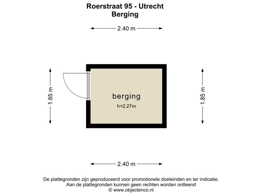 Bekijk plattegrond van BERGING van Roerstraat 95