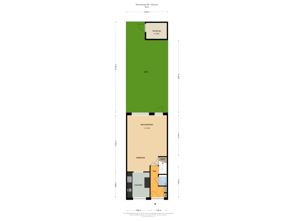 Bekijk plattegrond van TUIN van Roerstraat 95