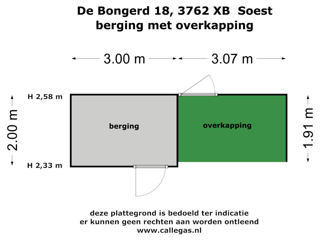 View floorplan of Berging of de Bongerd 18