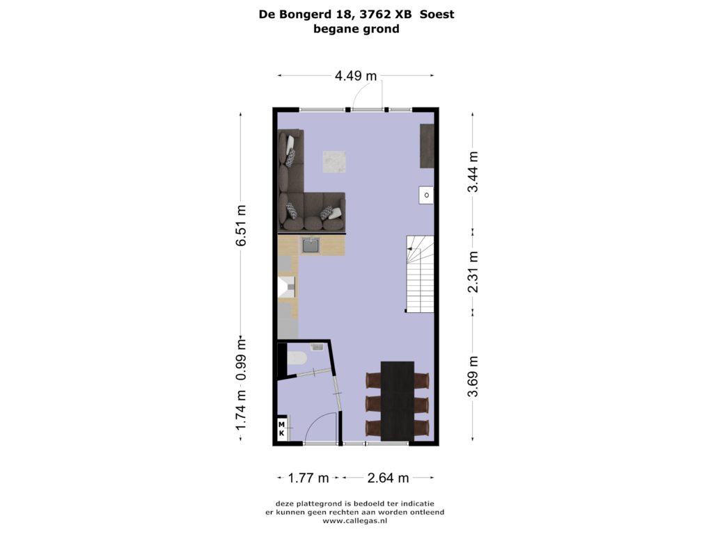 View floorplan of Begane grond of de Bongerd 18