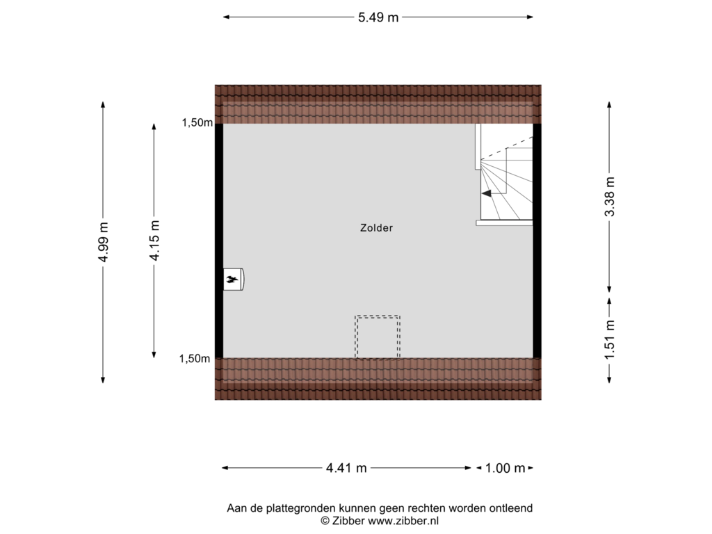 Bekijk plattegrond van Zolder van de Gildekamp 3004